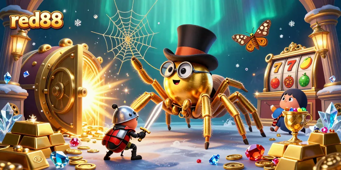 Experience excitement at red88: a vibrant 3D illustration of fantastic casino adventures.