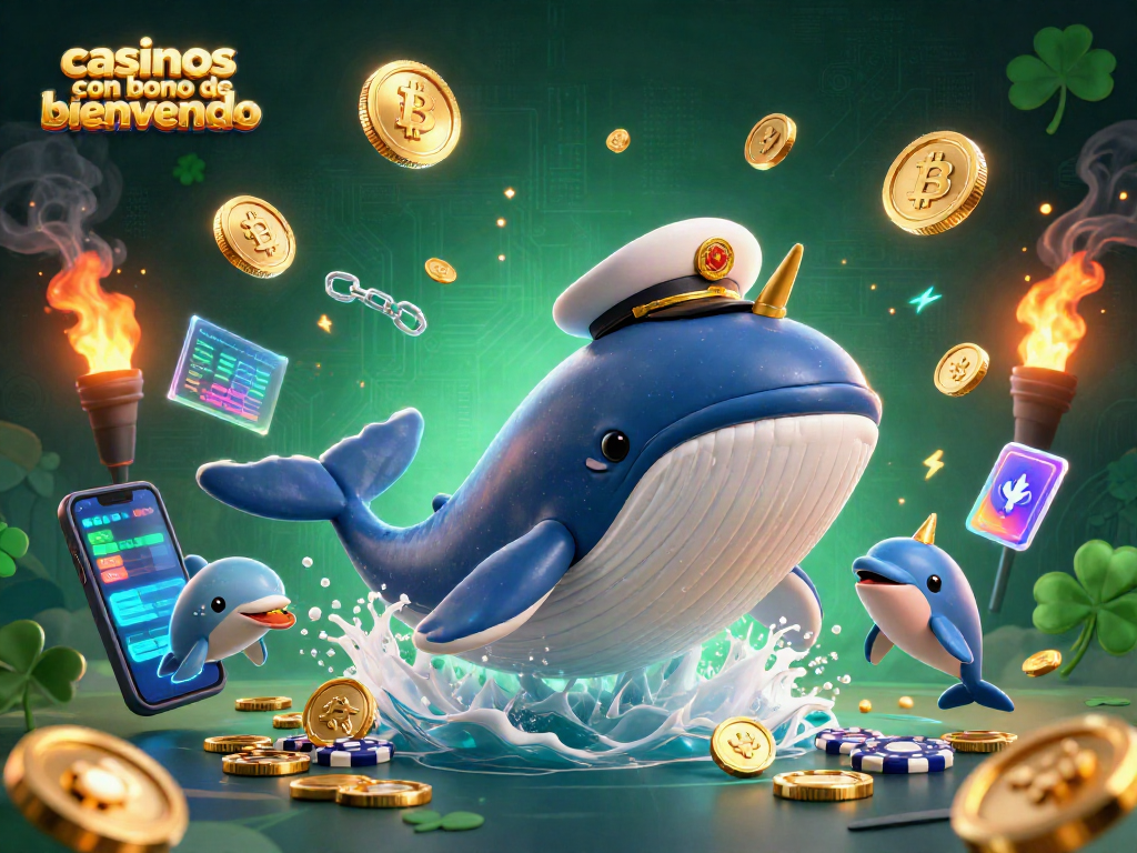 Gana en casinos con bono de bienvenida mientras juegas con delfines y monedas brillantes.
