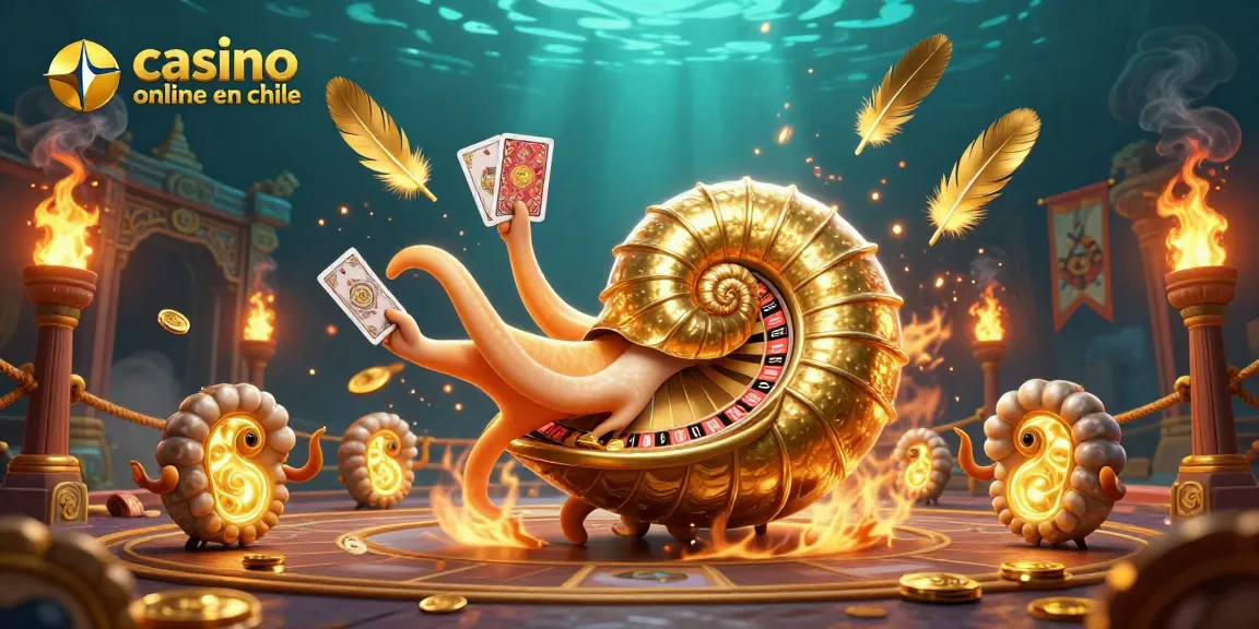 Disfruta de la experiencia visual en un casino online en Chile con elementos vibrantes y dorados.