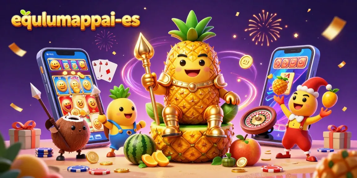 Bettors engage with dynamic equlumappai-es casino slots and game elements in a vibrant 3D scene.