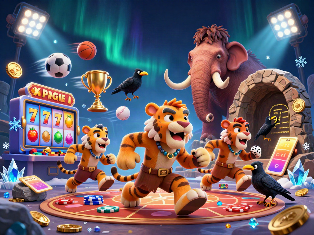 Experience thrilling slots with the sun-themed casino excitement featuring cavemen in action.