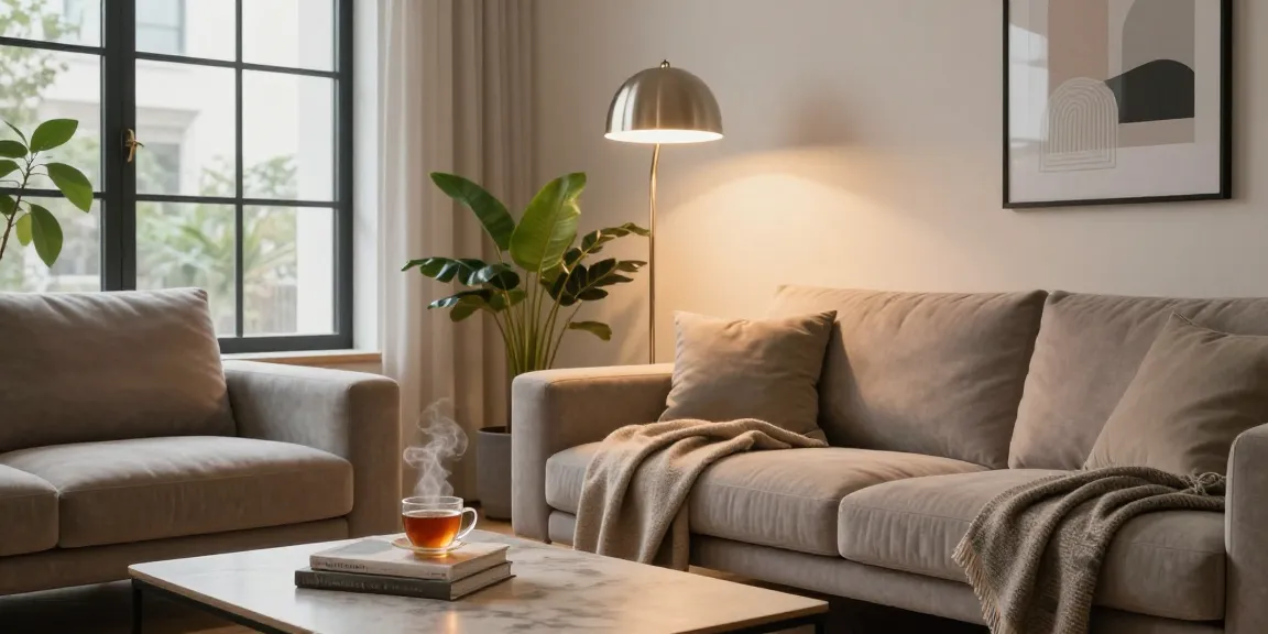Stylish modern lampara de pie metalica in a cozy living room setting