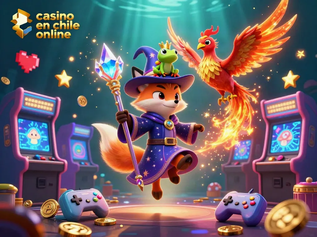 Juega en el casino en Chile online con la magia de un zorro y un fénix en un entorno vibrante.