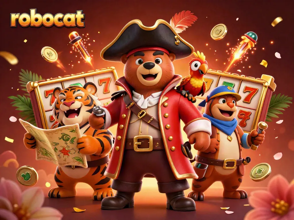 Experience the thrill of robocat’s exciting slots with vibrant casino-themed visuals.