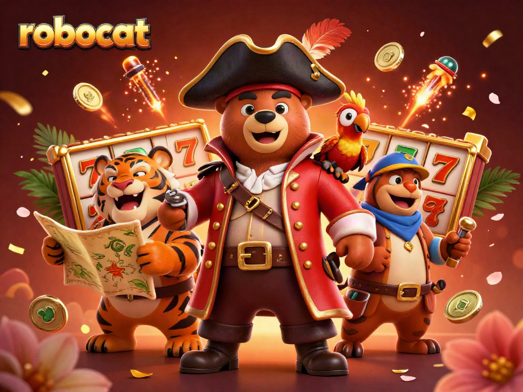 Experience the thrill of robocat’s exciting slots with vibrant casino-themed visuals.