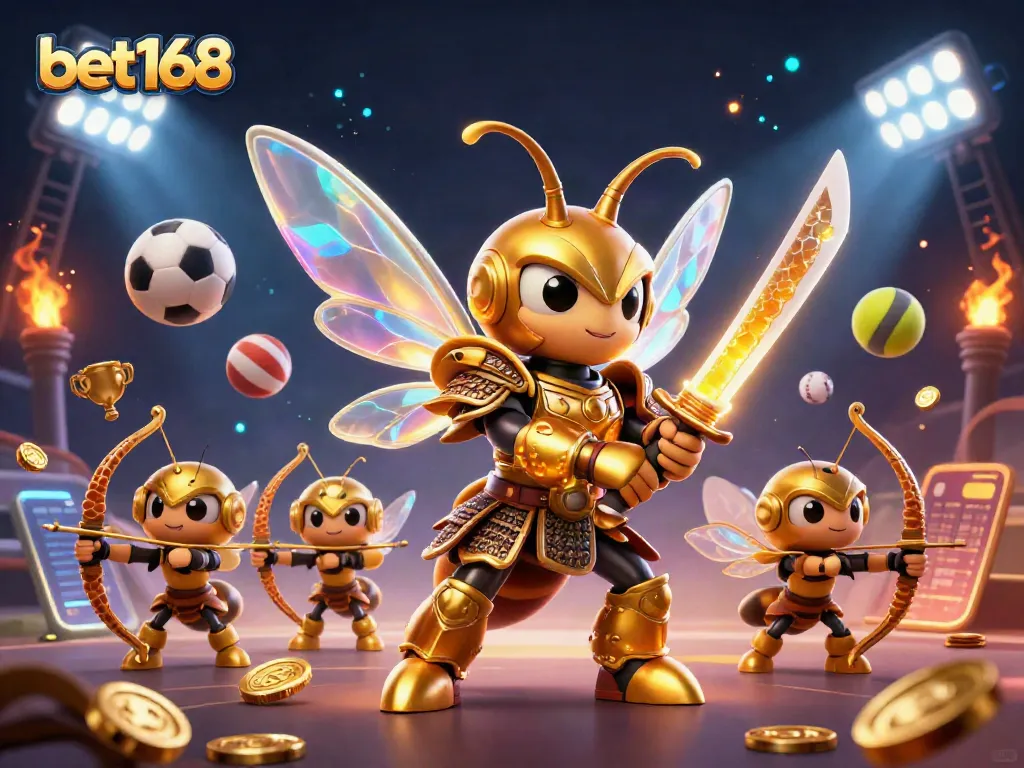 Experience thrilling bets at bet168 with a dynamic casino illustration featuring samurai-themed architecture and gaming action.