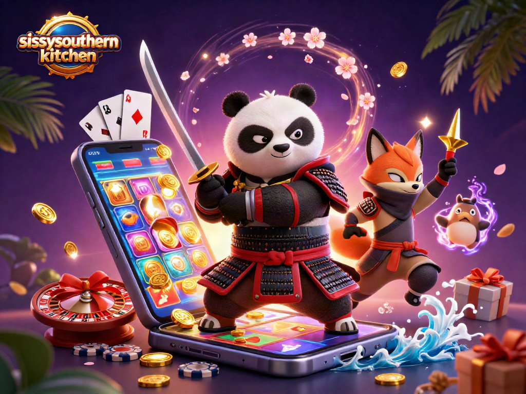 Sissy's Southern Kitchen illuminates vibrant slots action with a dynamic 3D scene of fortune and fun.