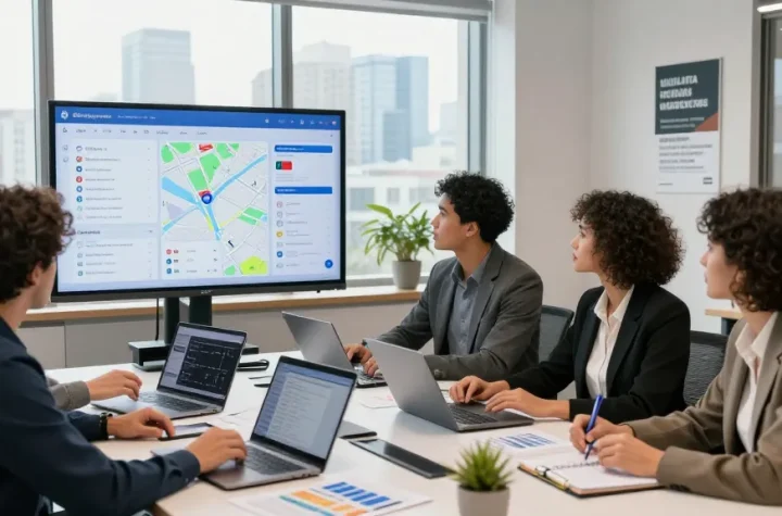 Trabajo de equipo en agencia SEO local España optimizando estrategias digitales.