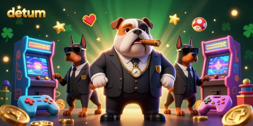 Experience thrilling gameplay at datum with vibrant 3D casino characters amid a bustling background.