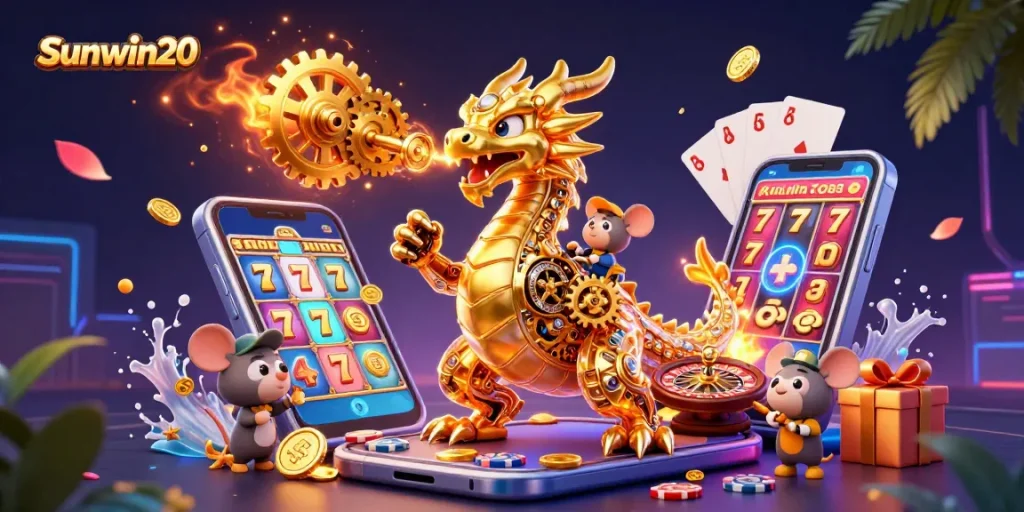 Engage with thrilling gameplay featuring Sunwin20, where the golden dragon breathes victory through colorful slot action.