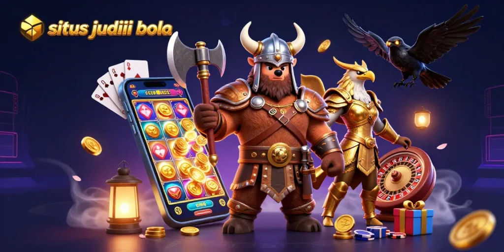 Temukan situs judi bola terkemuka dengan Viking bertarung, burung Valkyrie dan elemen kasino menarik.