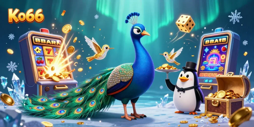 Engage with Ko66’s dynamic casino experience featuring a vibrant jackpot scene.